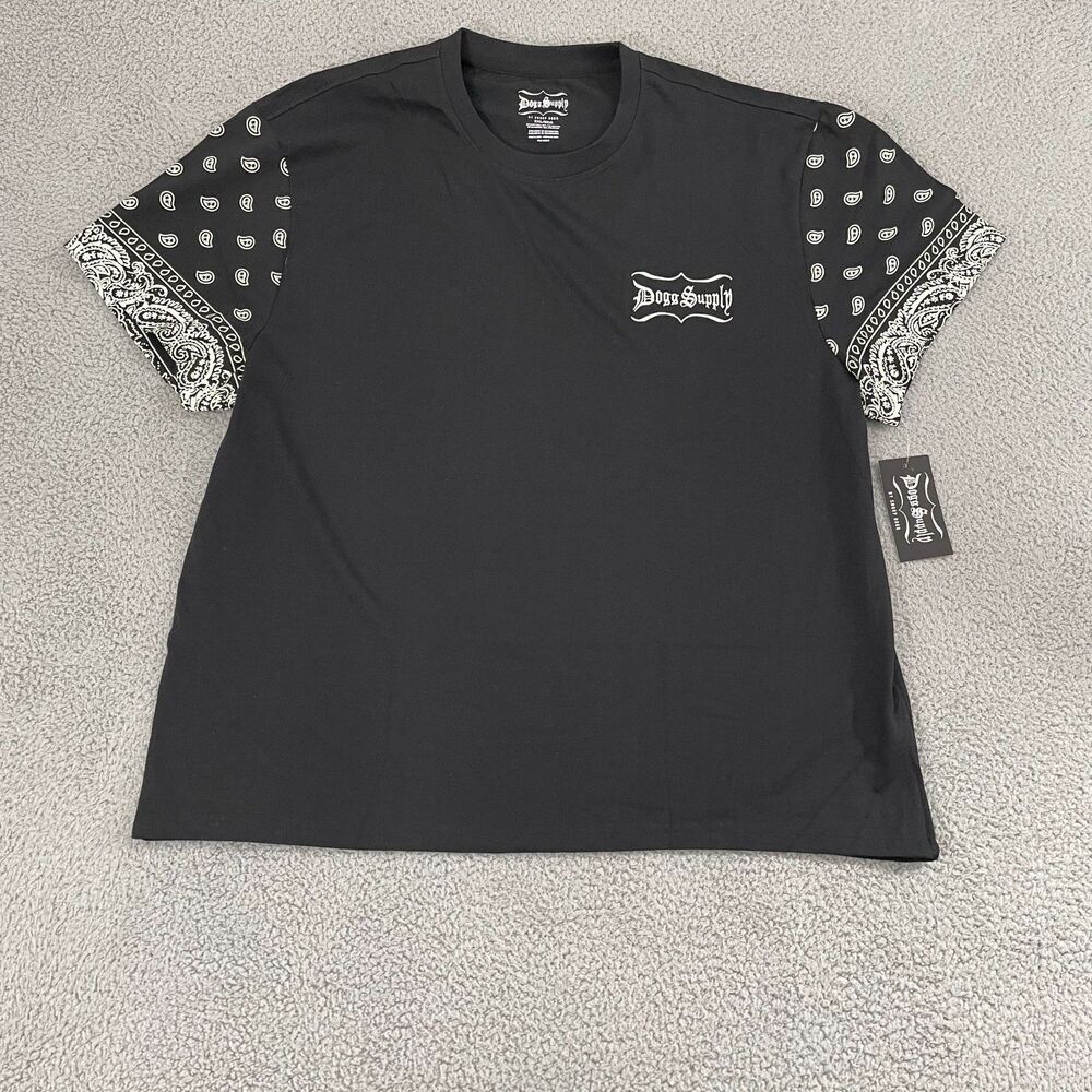 Dogg Supply by Snoop Dogg T-Shirt Men 3XL Black Bandana Short Sleeve Tee NWT